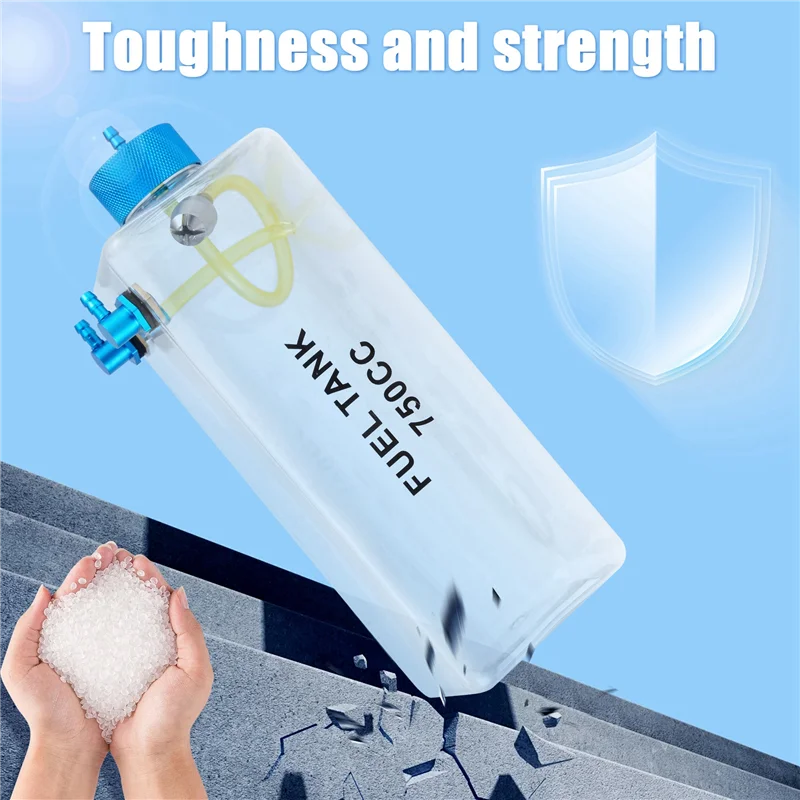 AS96-Serbatoio carburante Benzina Bottiglia di plastica trasparente CNC per aereo RC a gas e Nitro