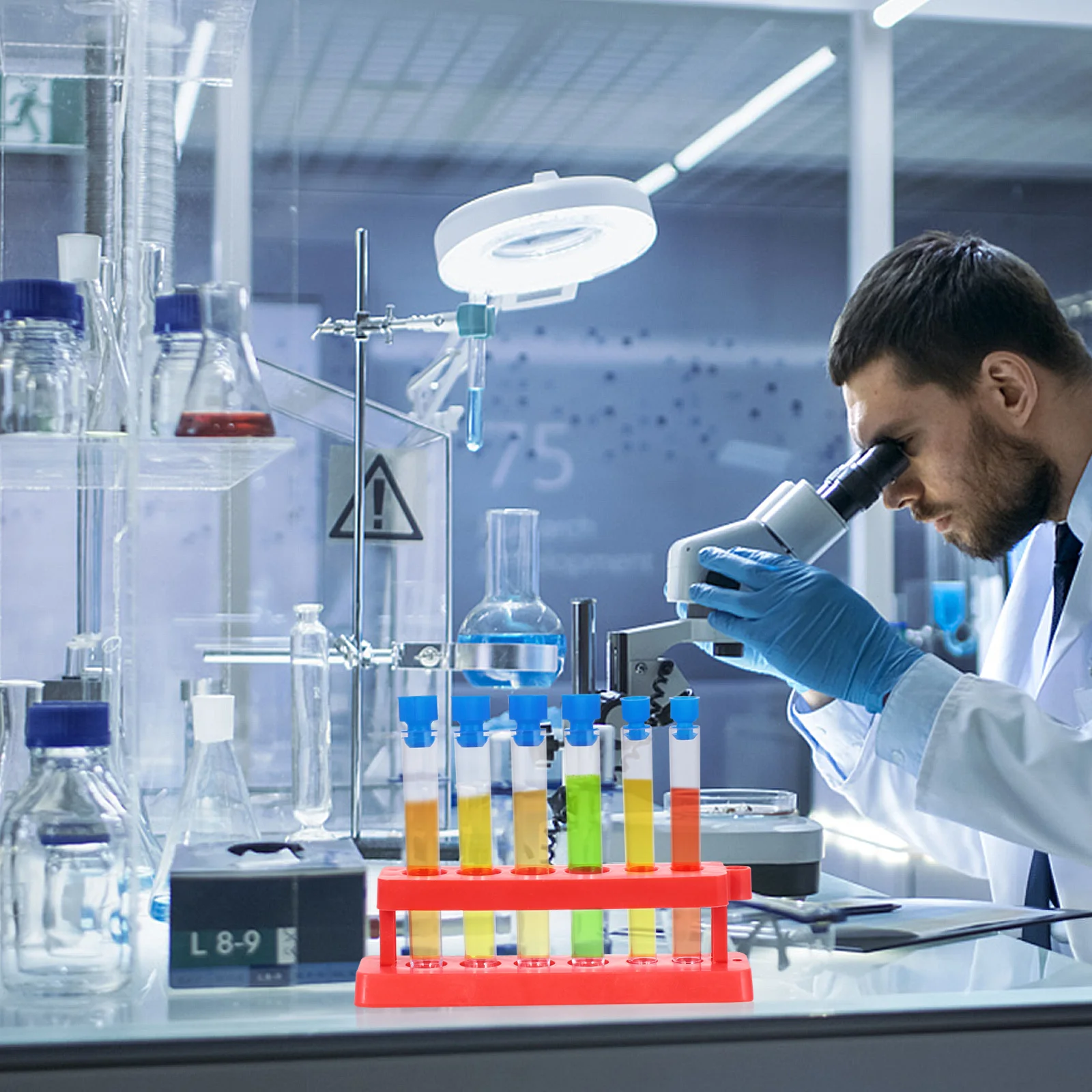 

3 set 3 Sets Laboratory Test Tube Stand Premium Plastic Test Tube Storage Rack For School Science Empty Tubes Holder Organizer