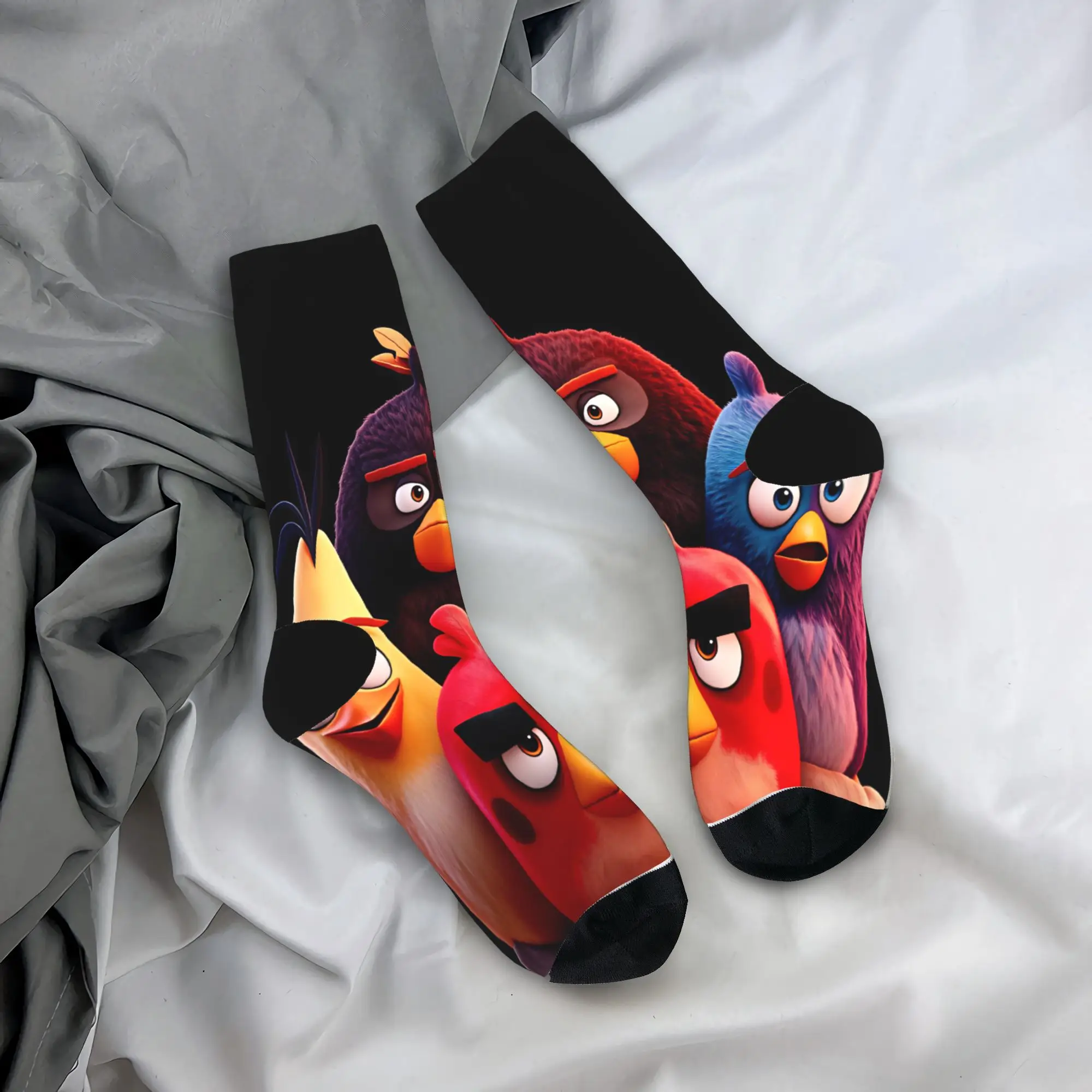 Men's Socks Birds Game  Stockings Anti Skid Breathable Socks Autumn Funny Printed Running Sports Socks
