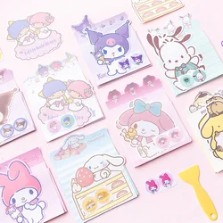 Kawaii Kuromi My Melody Hello Kitty Ins Letter Paper Envelope Set Anime Sanrio Girl's Heart Cute Note Paper Waterproof Sticker