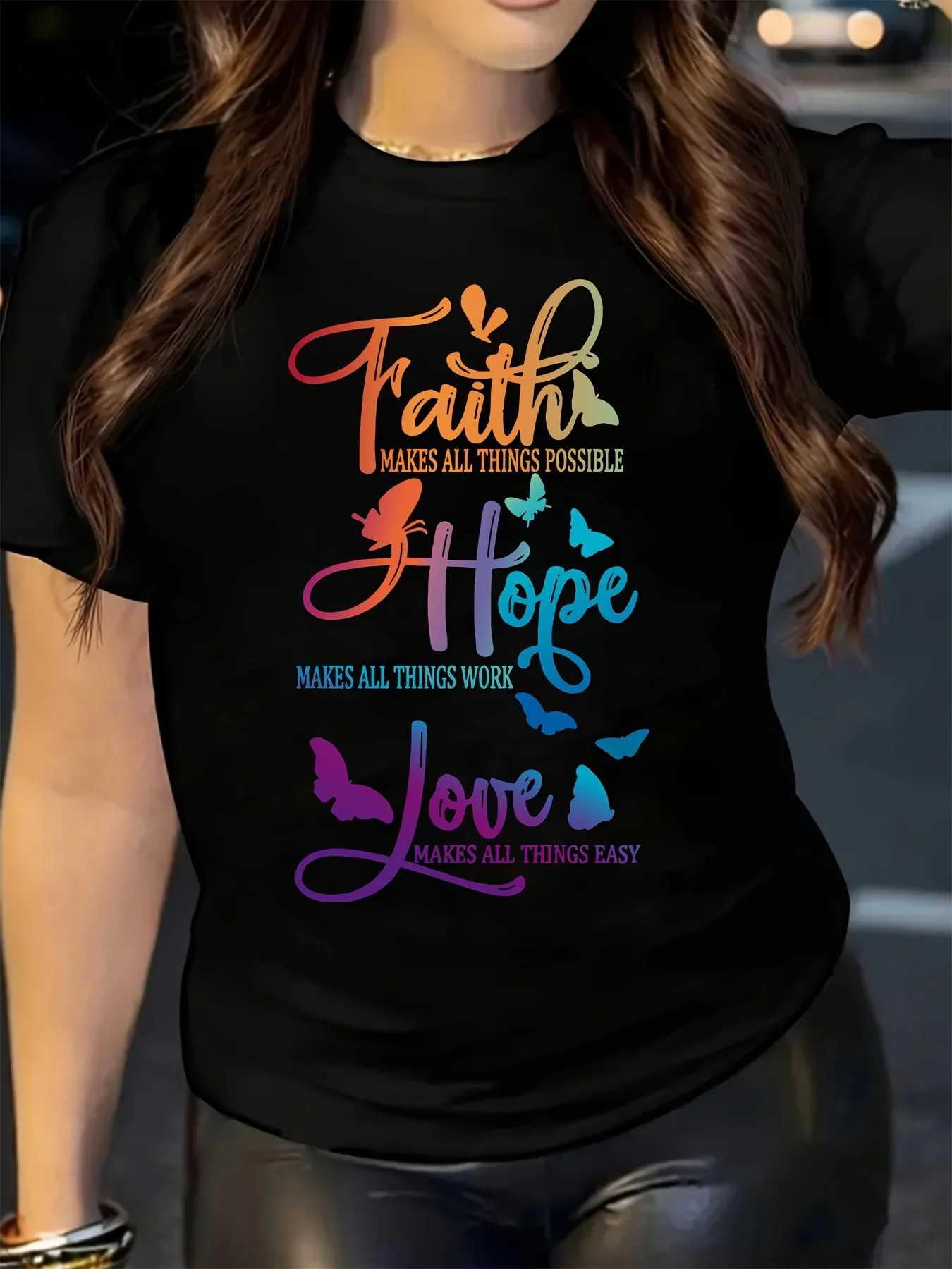 Black Casual Short-Sleeve T-Shirt