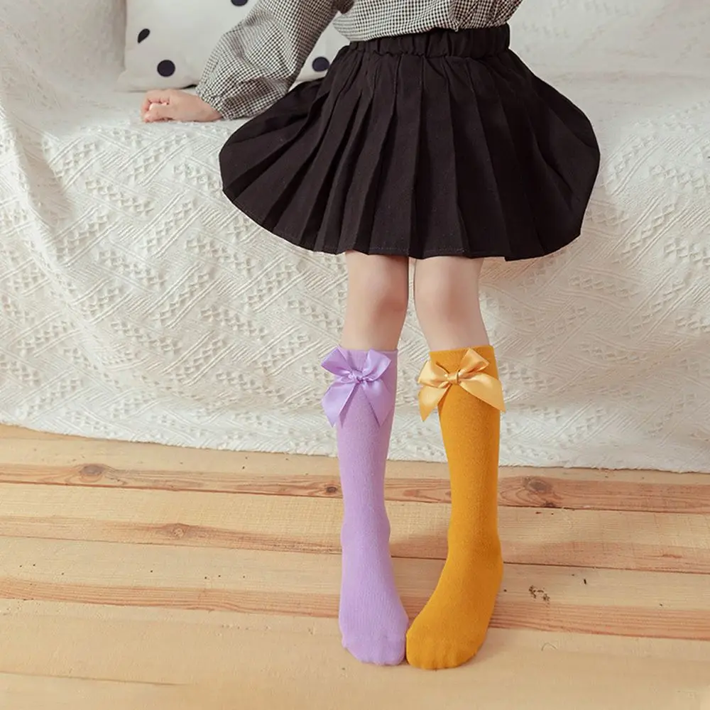 

Sweet For 6-10Years Winter Toddler Socks Summer Cute Knot Socks Cotton Long Tube Socks Children' Socks