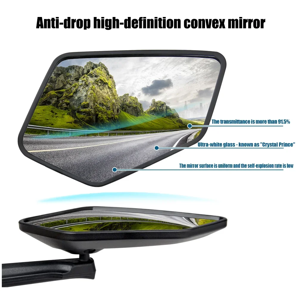 Patent 360 Rotation Wide Angle Bike Mirror Anti-Shake Motorcycle Side Mirror Bike Handlebar End Mirror