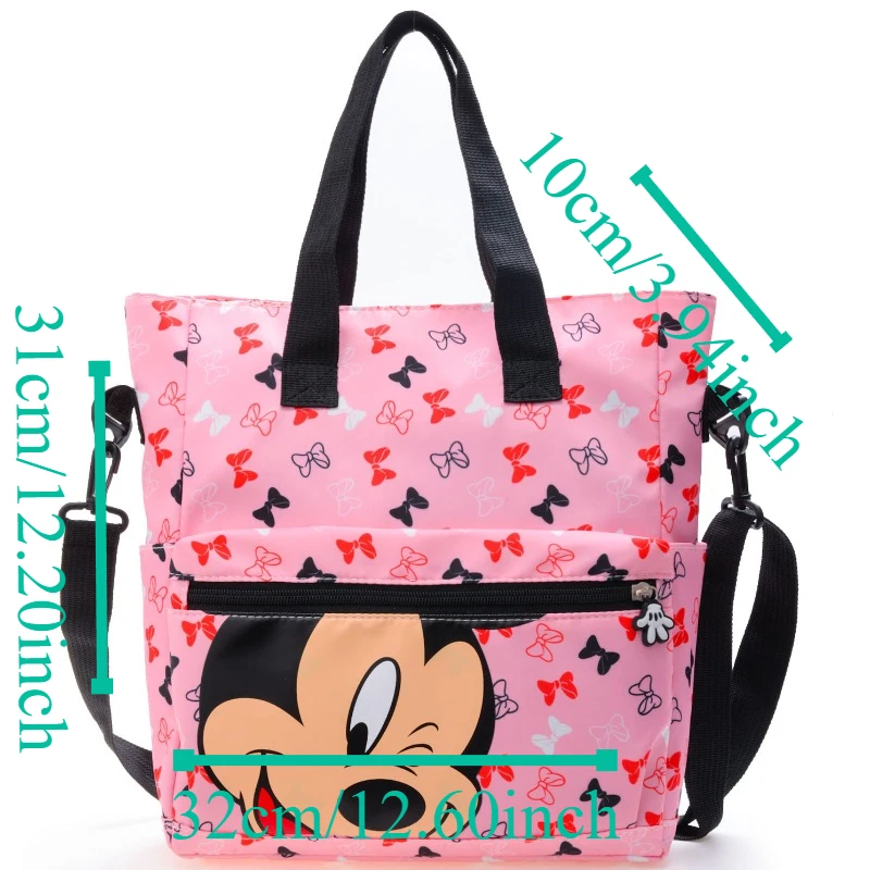 New 2024 Disney Mickey New Women\'s Handbag Cartoon Cute Children\'s Light Handbag Large Capacity Canvas Fashion Trend Student Bag