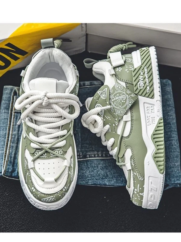 

Men's 2026 New Trendy Versatile Casual Platform Sneakers Korean Y2K Thick Sole Breathable Non-Slip Walking Shoes Fashion Streetw