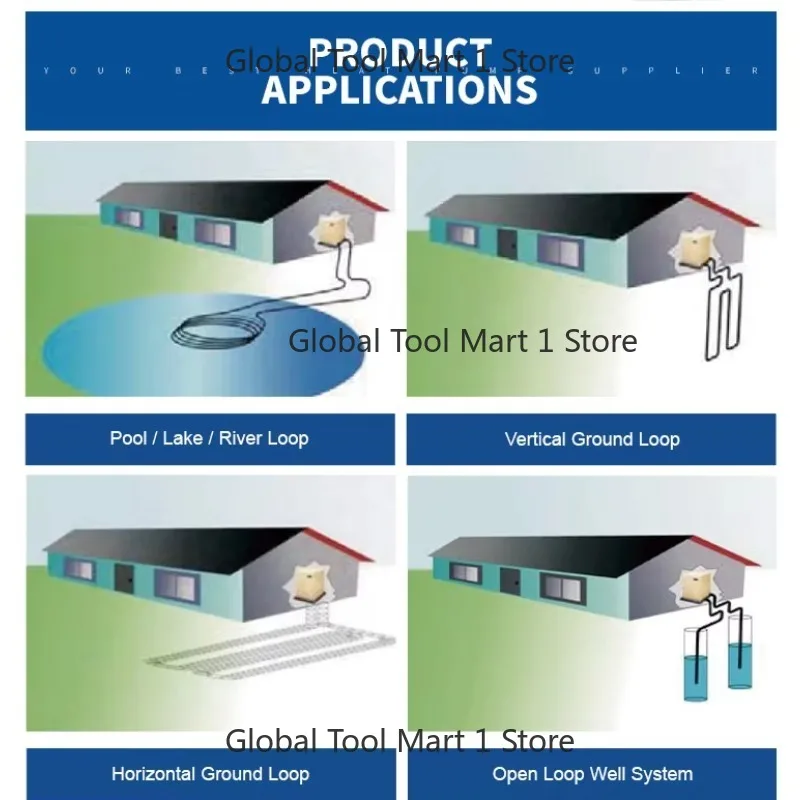 

R32 Inve-rter Water Source Heat Pump Solar Direct Drive Europe OEM 7kW to 40kW WIFI Smart Floor Heat-ing System