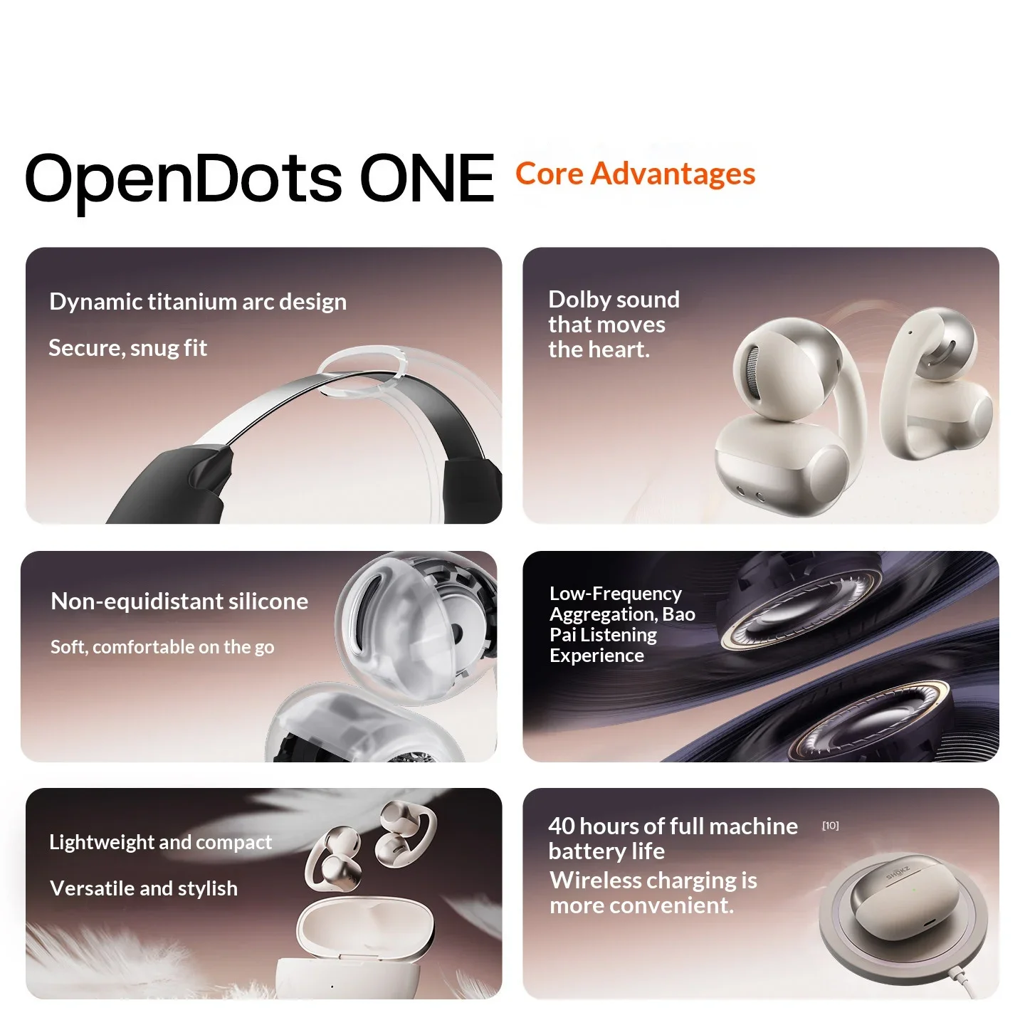 SHOKZ OpenDots ONE Open Ear Clip Earbuds Wireless Bluetooth Ear Clip Headphones for Sports Running Cycling