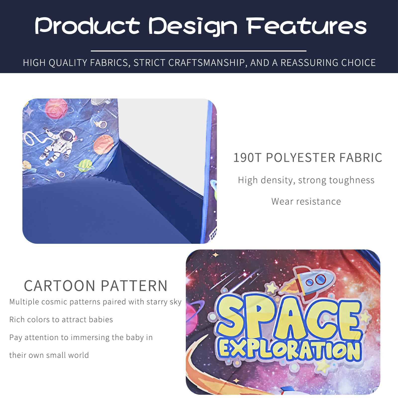 Padrão de céu estrelado infantil, tiro em Marte, piscina de bolas oceânicas, interior e exterior, dobrável, conveniente para transportar