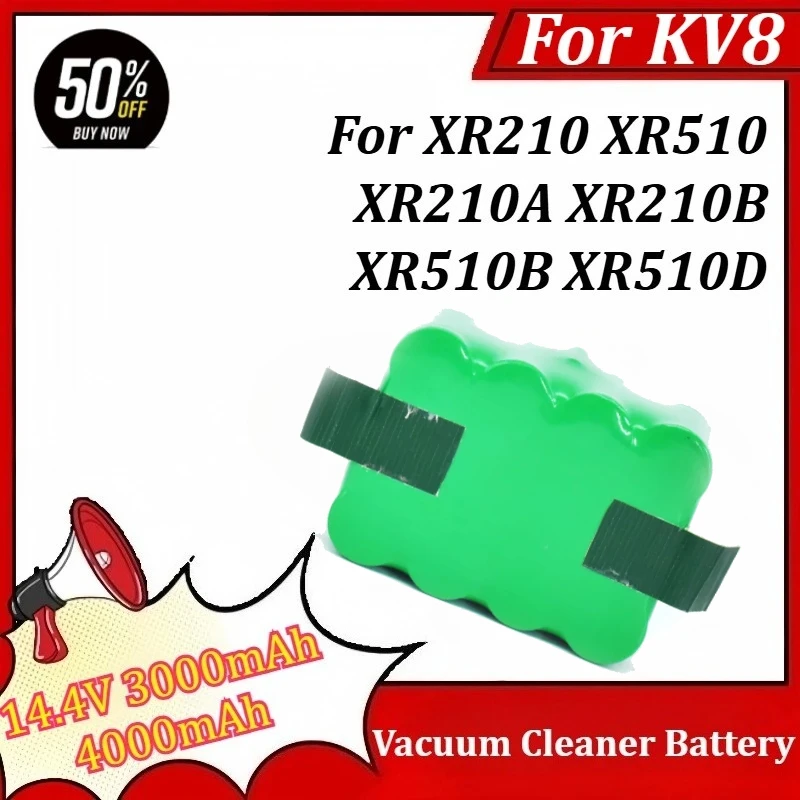 Vacuum Cleaner Battery 14.4V 3000mAh 4000mAh Rechargeable Battery for KV8 XR210 XR510 XR210A XR510B XR210B XR510D