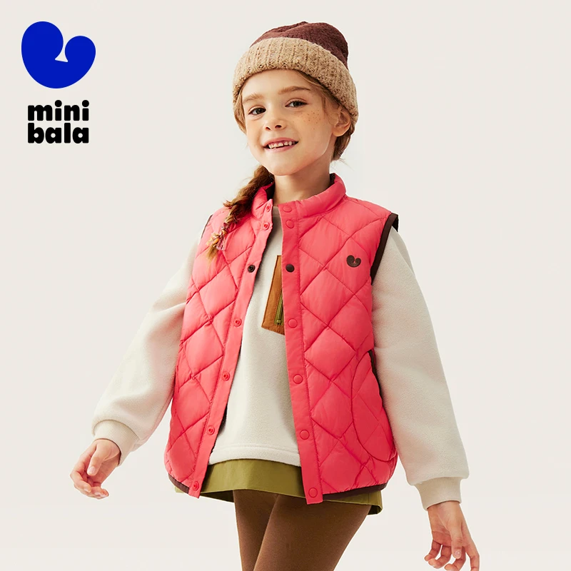 

Антибактериальный жилет Mini Bala для детей 2025, зимнее теплое легкое пальто без рукавов для мальчиков и девочек
