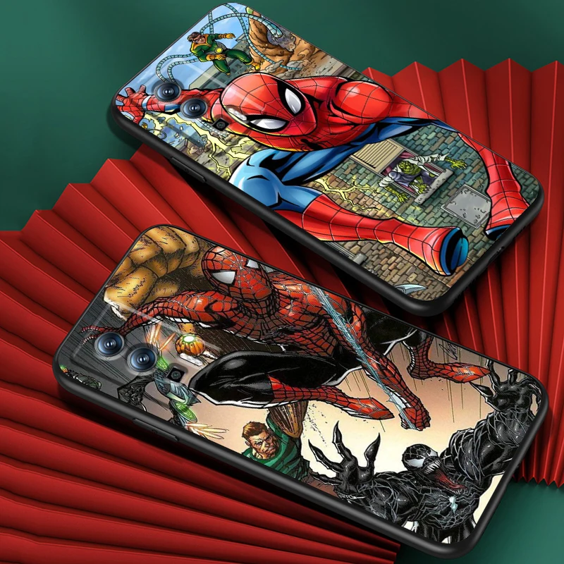 Marvel Spider Man Catroon For Xiaomi Redmi 9A 9C 9AT 10C 9 9T 10 12C 13C A3 12 K60 A1 K50 K40 5G Black Cover Phone Case