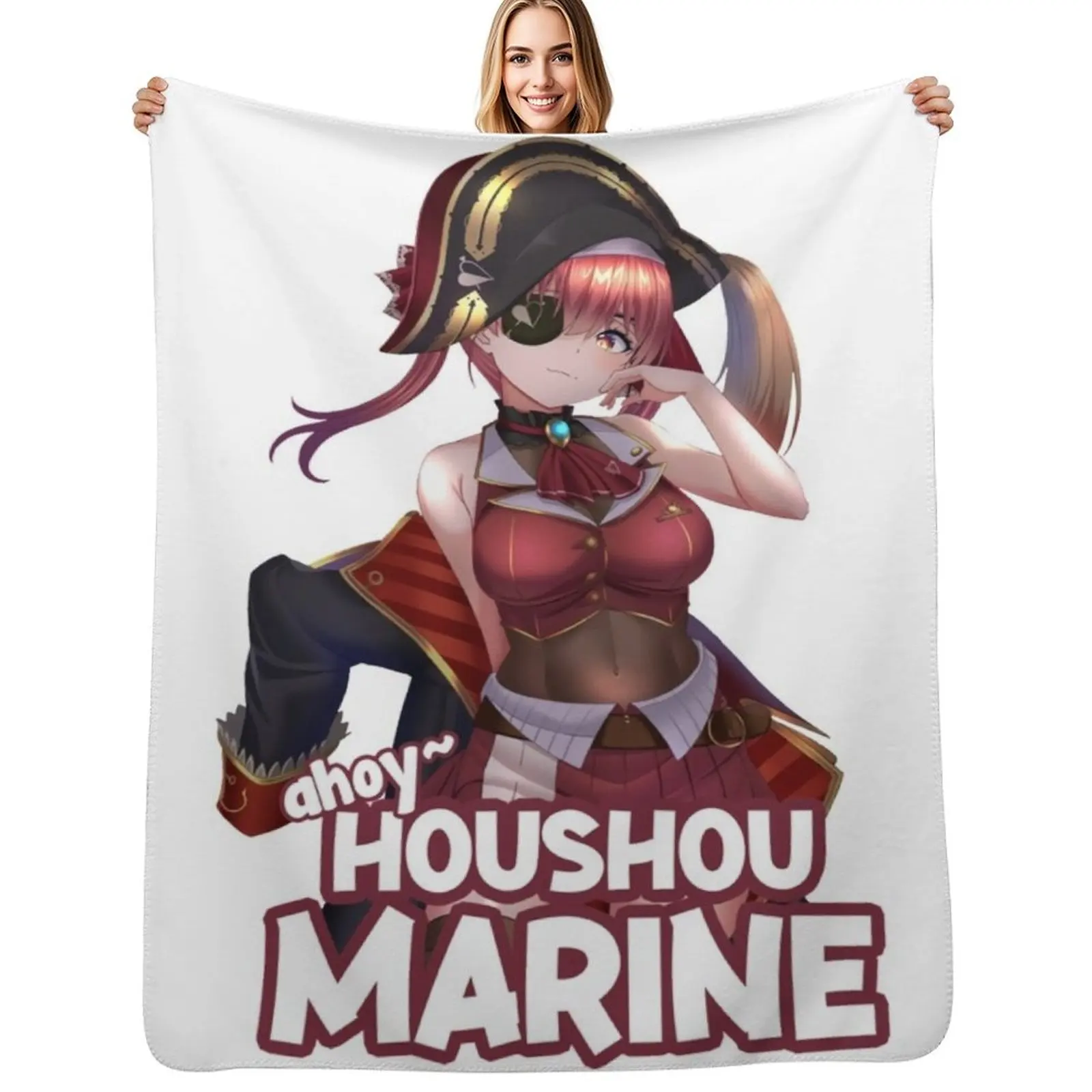 Housou Marine - Hololive Throw Blanket Luxury Thicken Travel Bed covers Loose Weighted Giant Sofa Blankets