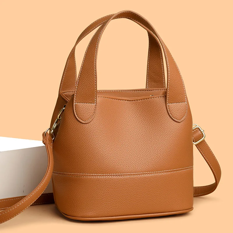 

Сумка-ведро с цветными блоками 2025 года, модная женская сумка с верхней ручкой, минималистичная сумка через плечо, универсальная сумка «день-ночь»