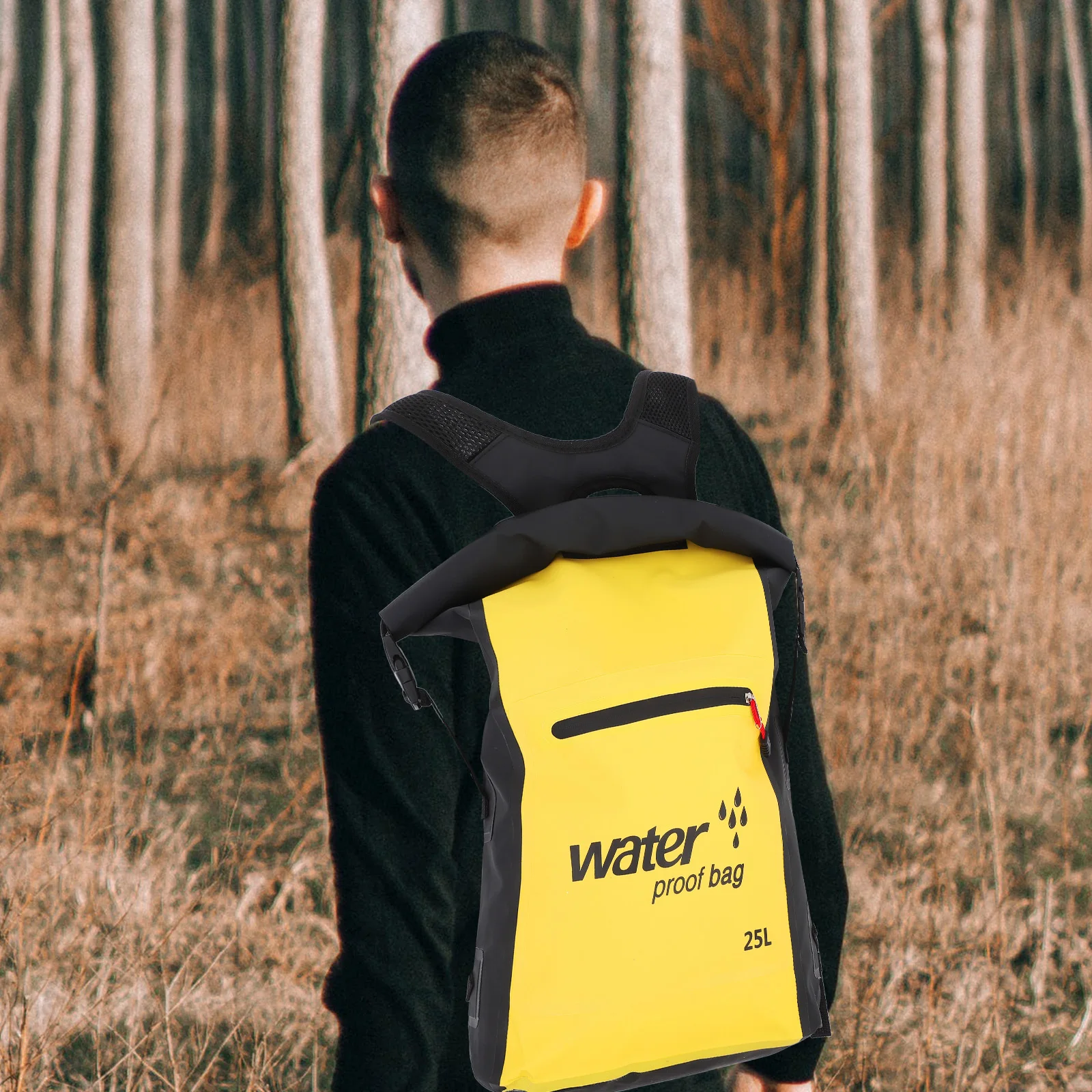 25L مقاوم للماء الانجراف تخزين على ظهره ضغط بولي كلوريد الفينيل شبكة الشاطئ حقيبة جافة للمشي التخييم في الهواء الطلق الانجراف حقيبة التخزين