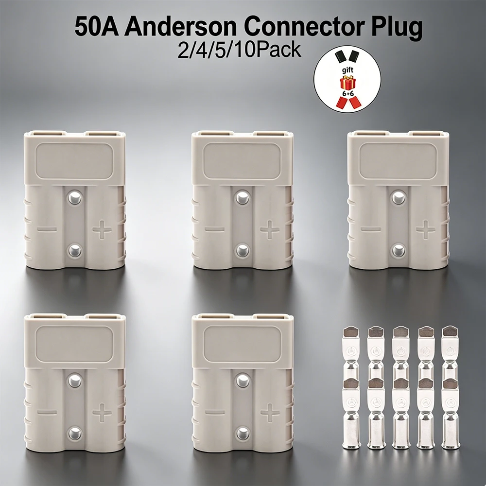 

Разъемы Anderson SB50 (2/4/5/10 шт.) 50А, 600В, 12-24В DC, быстроразъемные для зарядных устройств автомобильных аккумуляторов