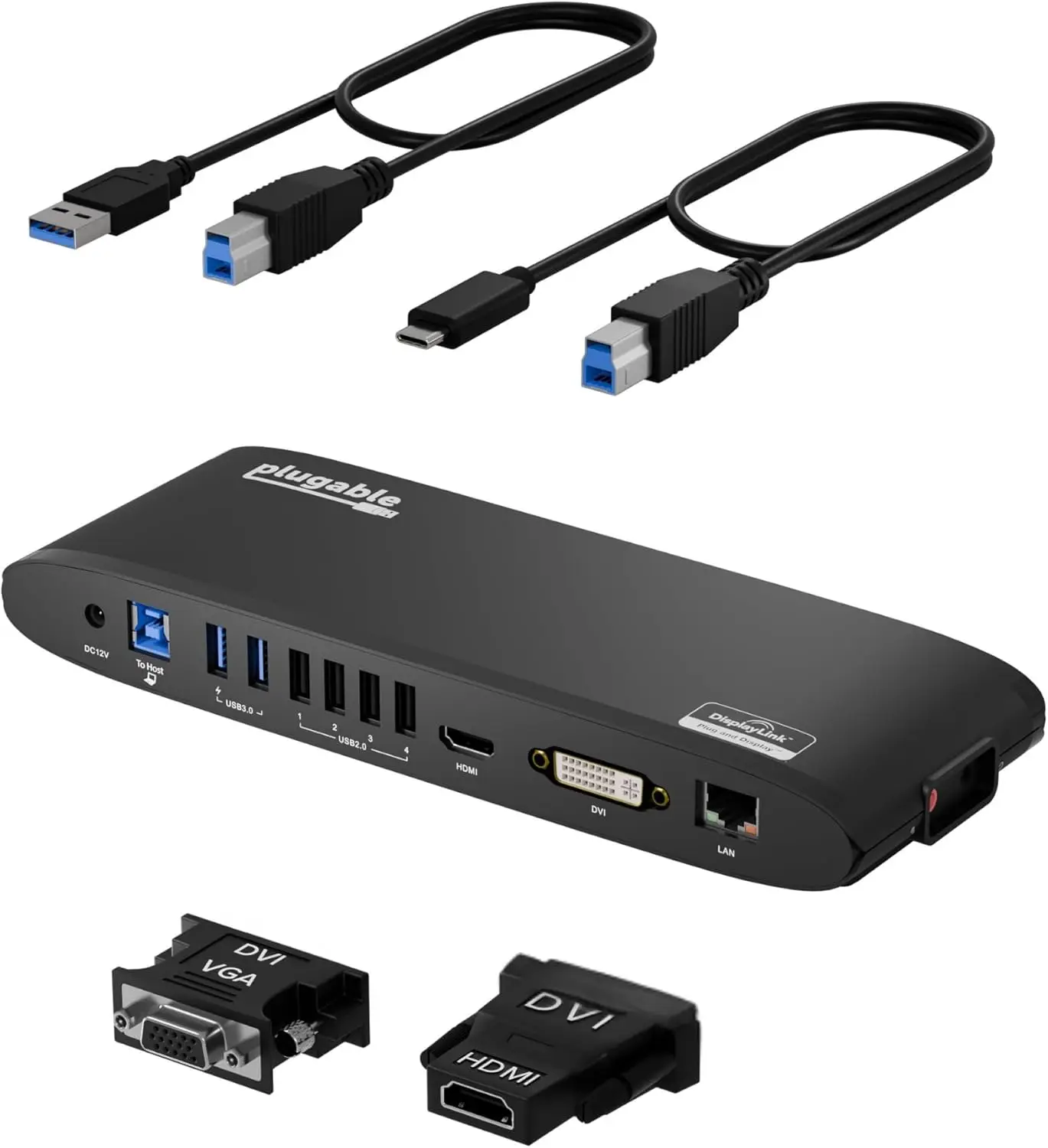 Universal USB 3.0 Docking Station with Dual HDMI Monitors, Gigabit Ethernet, Audio & 6 USB Ports for Windows/Mac/ChromeOS