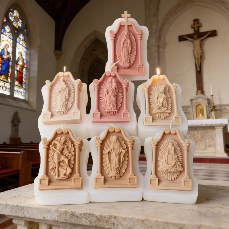 Molde de silicona 3D religioso: Estatua de la Virgen María, Sagrado Jesús, Diosa de la Justicia, Caballero Religioso DIY para velas, resina y yeso.