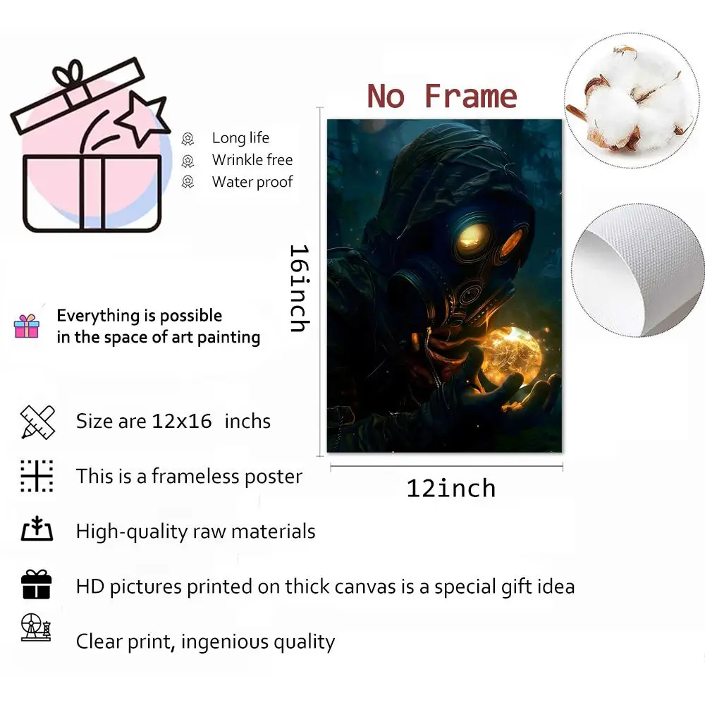 S.T.A.L.K.E.R 2 قلب كورنوبيل اللوحة الخط HD قماش المشارك تجعد الحرة مقاوم للماء جميع الفضاء جدار ديكور #5