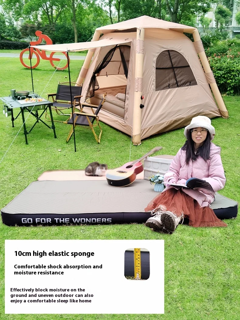 Lohascamping Self-inflating Camping Mattress 10cm Compact Folding Camping Air Bed Sleeping Bed Pad 1-2 Person Air Mat floor tent