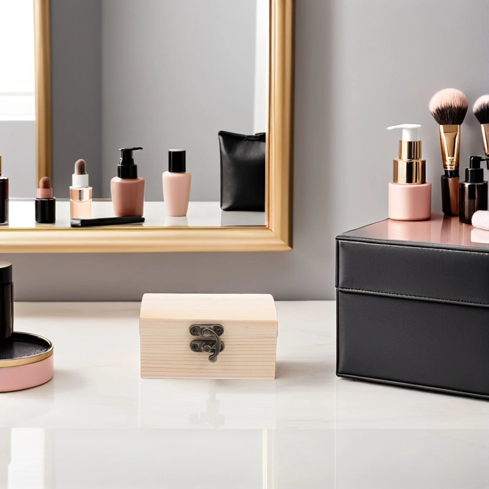 

6pcs Mini Wood Treasure Chest Unfinished Wooden Storage Box For Jewelry Coins Trinkets Vintage Keepsake Organizer Retro Desktop