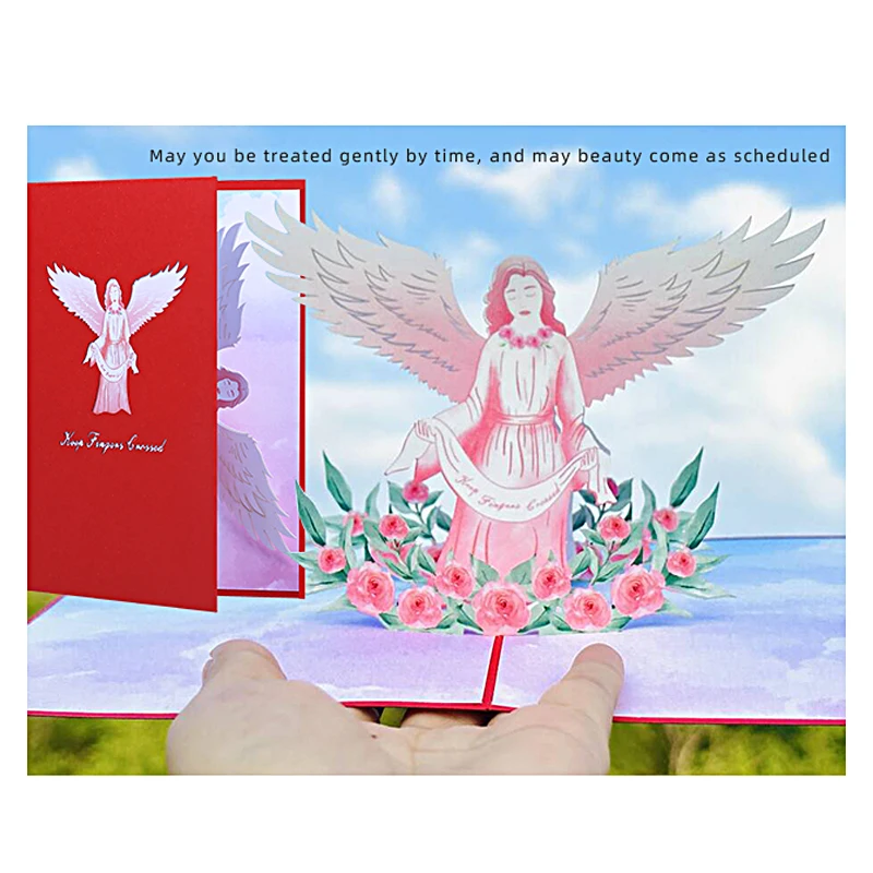 

3D Angel Love Pop Up Greeting Card, Religious Greeting Cards, Christmas Card, Xmas, Thinking of You, Thank You, Sympathy Card