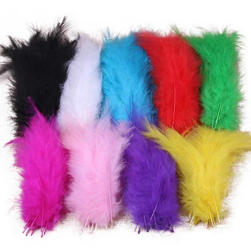 100 Stück/Los Marabou Truthahnfedern für Dekoration, Bastelarbeiten, Federdeko, Karneval, Traumfänger, Schmuck, Handwerksaccessoires – Detail 3