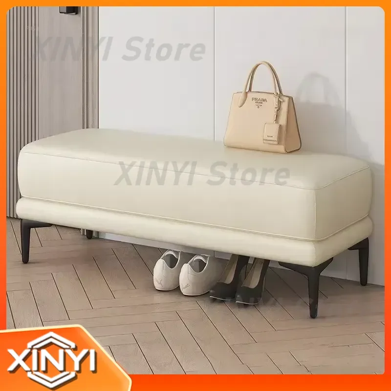 Nordic Entrance Shoe Changing Stool for Villa Living Room Clothing Store Minimalist Ottoman Designer Long Stool