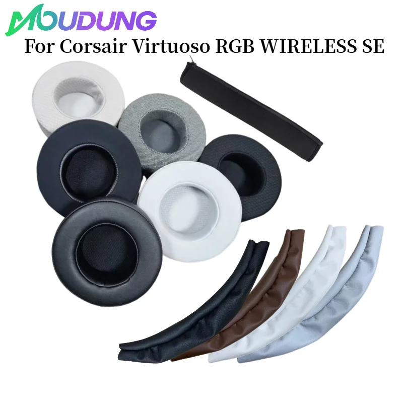 

MOUDUNG Ear Pads For Corsair Virtuoso RGB WIRELESS SE Headphones Headset Replacement Ear Pads Cups Earpad Memory Foam Cushions