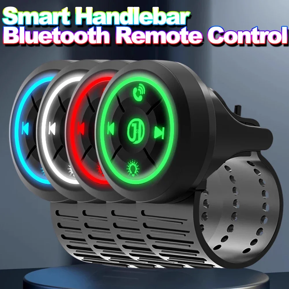 Wireless Bluetooth 5.3 Remote Button for Motorcycle Bike Car Steering Wheel Helmet Earphone Media Controller