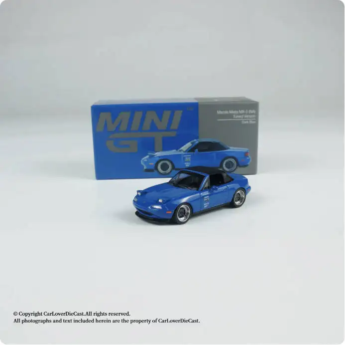MINIGT 1069 In Stock 1:64 Mazda Miata MX5 NA Tuned Version Dark Blue Diecast Car Model Collection Toys image 5