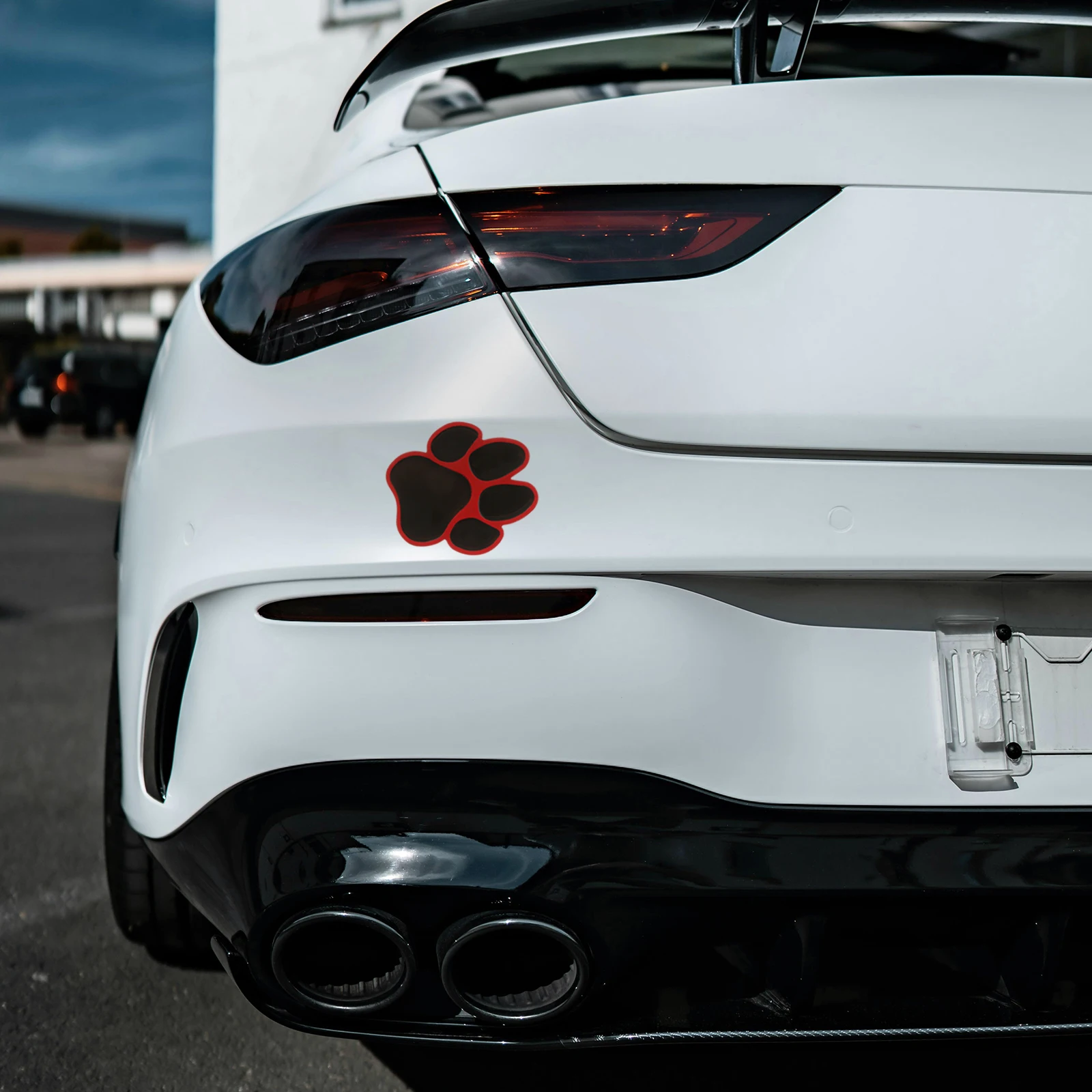 

2pcs Car Stickers 3D Metal Paw Pattern Vehicle Exterior Decorations Scratch Resistant Auto Body Stickers Easy Installation