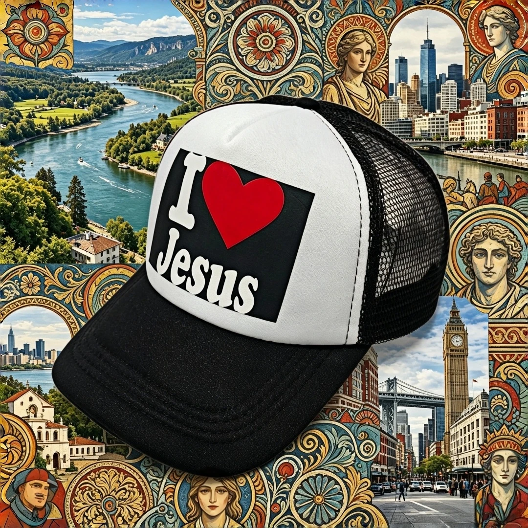 Heart Patch Two-Tone Mesh Trucker Hat Adjustable Snapback Baseball Cap Casual Outdoor Sun Hat Street Sports Headwear for Men Wom