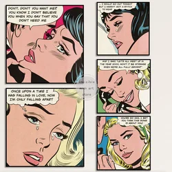Retro Comic Book Style Roy Lichtenstein Women's Tears  Art Poster Canvas Painting Wall Print Picture for Room Home Decor Cuadros