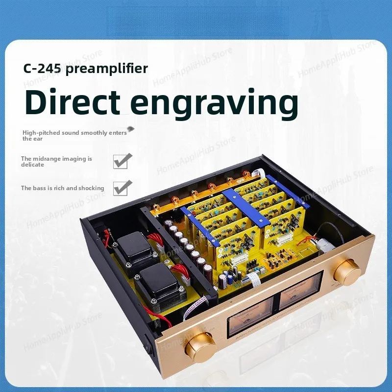 Refer To The Golden Voice C-245 Line Fully Balanced Remote Control Preamplifier HiFi Audiophile Grade Preamp