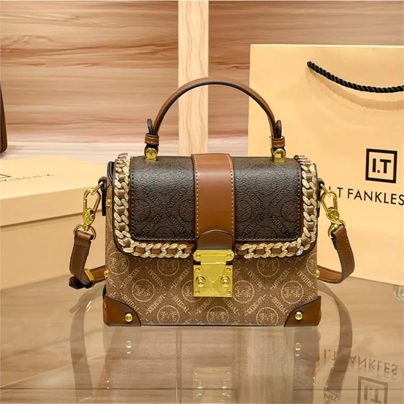 

Light luxury brand handbag for women 2025 new autumn and winter high-end texture retro designer chain shoulder crossbody bag