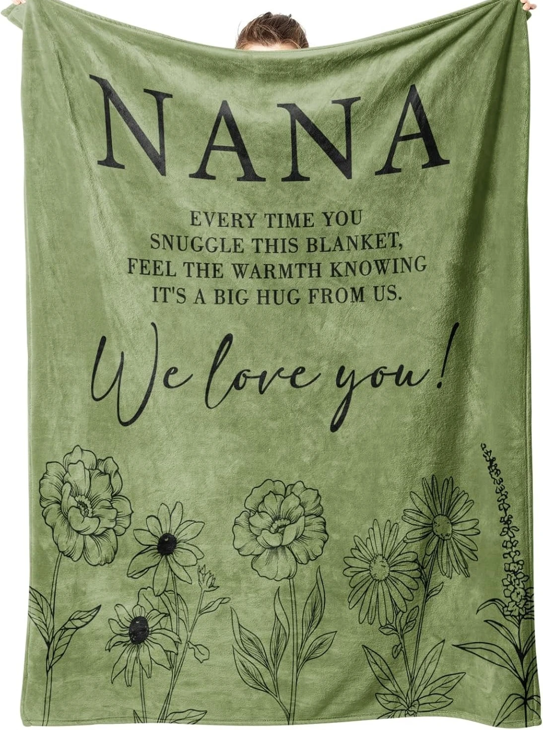 1PC Gift Blanket To Nana to Grandma Flannel Thin blankets for birthday gifts Mother's day festival Perfect gifts four season use