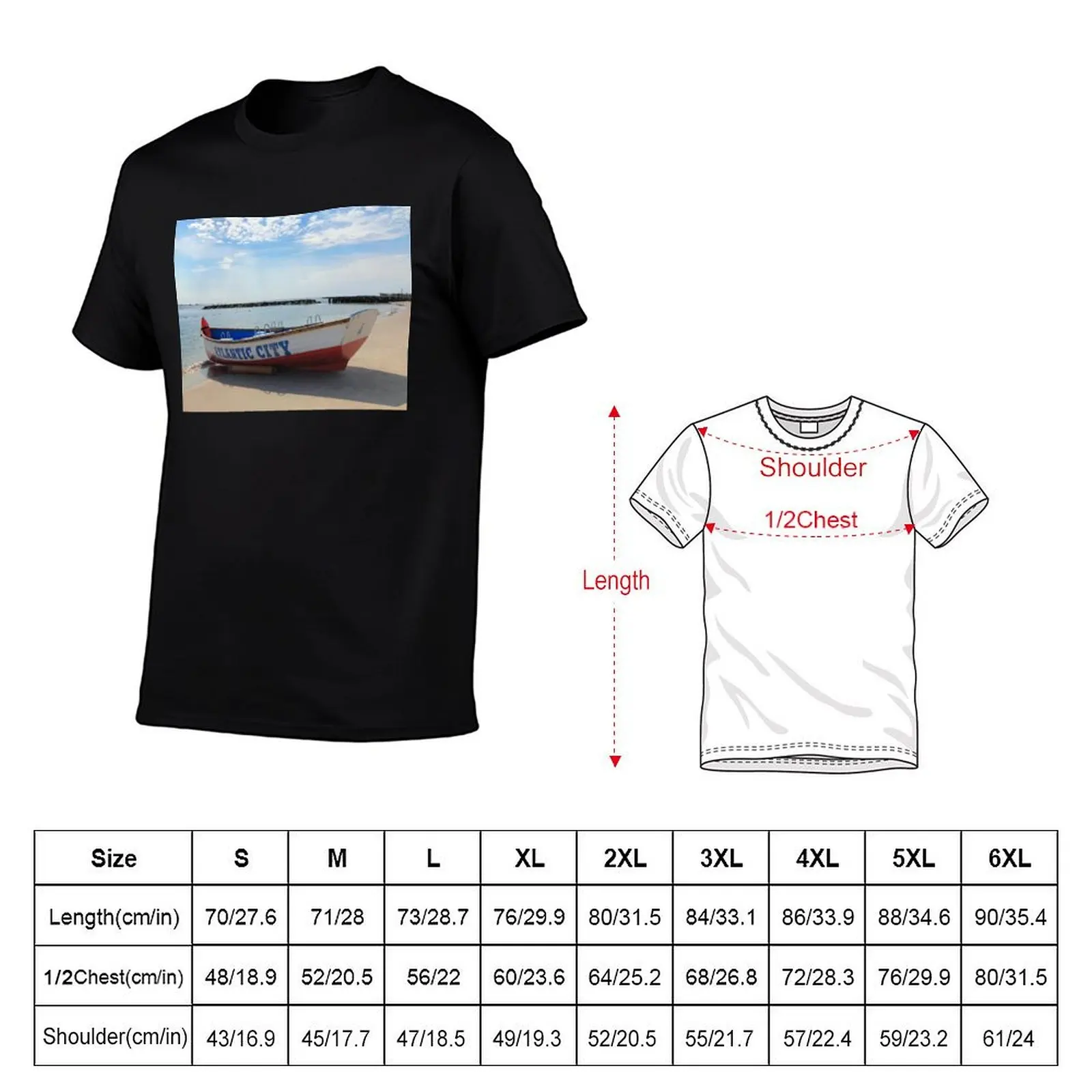 Atlantic City New Jersey Beach Day T-Shirt Basic Solid Color Casual Tee Shirt