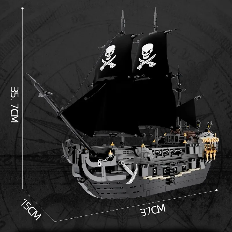 ชุดตัวต่อเรือโจรสลัดแบล็คเพิร์ล 1470 ชิ้น ของขวัญ ชุดประกอบเรือโจรสลัดแบบโมดูลาร์ ตัวต่อเรือโจรสลัด ชุดประกอบแบบจำลองสำหรับผู้ใหญ่ ของเล่น DIY ของขวัญ