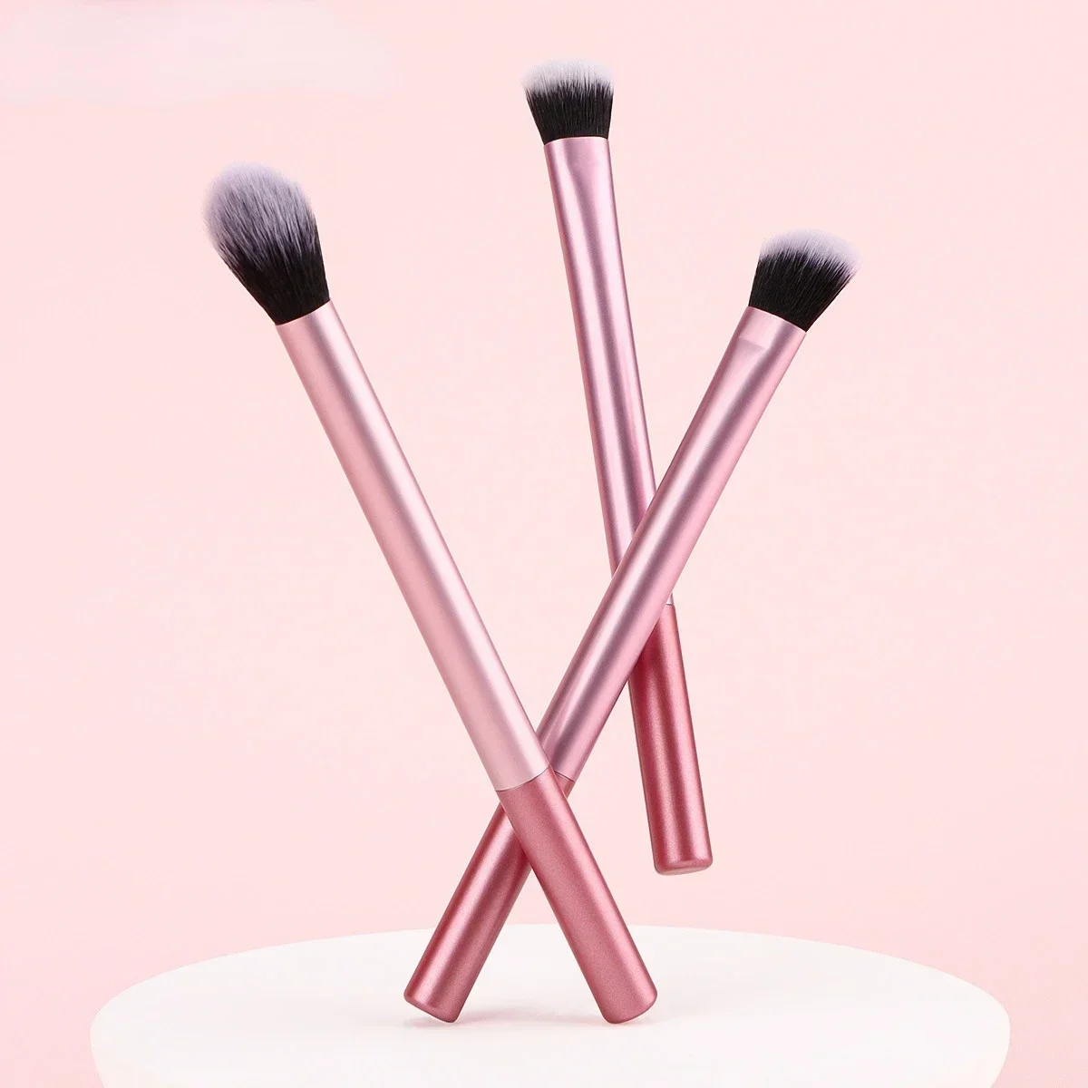 Três Cores Flawless Base Makeup Brush Set, Corretivo, Sombra, Pó, Blush, Halo Dye, Iniciante, Novo