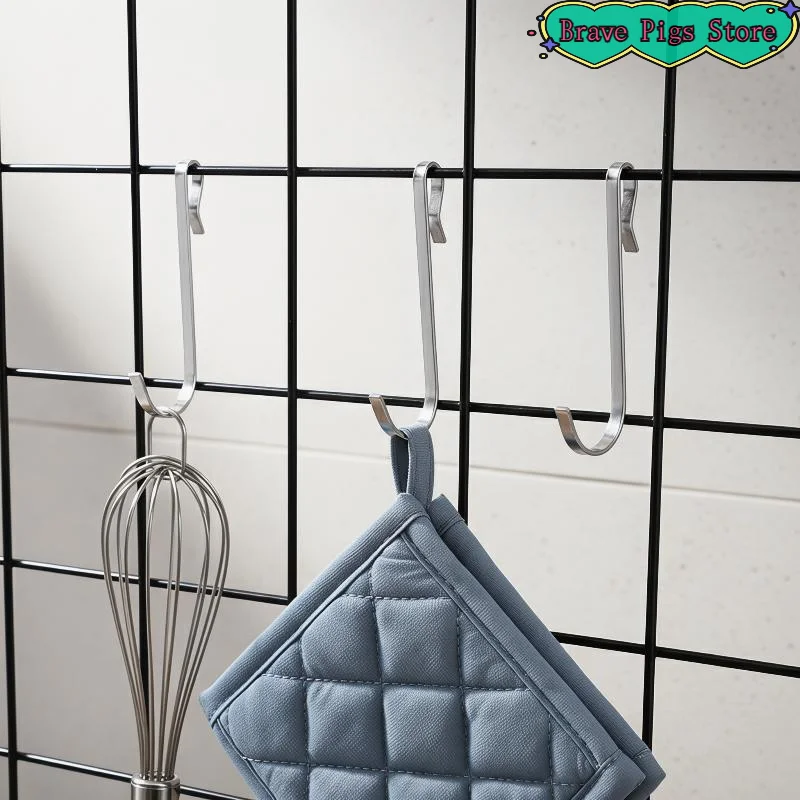 [HM]10Pcs Snap-on Clip Hooks Versatile J-Hook Hangers For Wire Shelving, Shelves, And Sink Grates For Kitchen, And Office Use