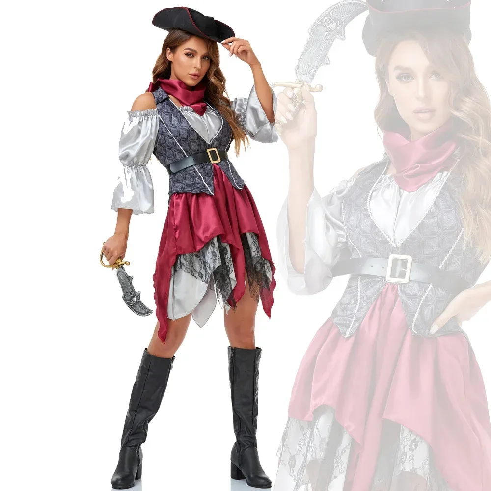 Halloween Women Cosplay Pirate Drama Stage Costume For Adult