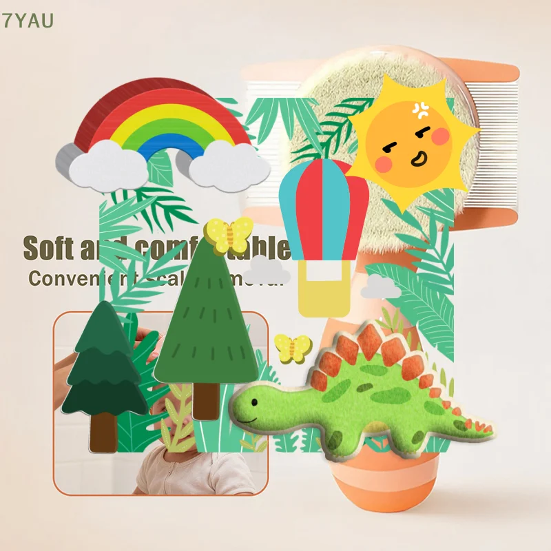 

3в1 набор расчесок для ухода за ребенком, расческа для девочек с защитой от царапин, щетка для волос для новорожденных, расческа для младенцев, массажер для головы, детская расческа