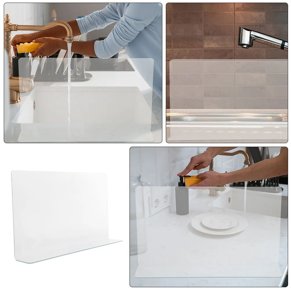 3Pcs Bathroom Splash Guard PVC Corner Splash Block Shower Bathtub Water Stopper Splashing Screen for Sink Shower Splashing Guard