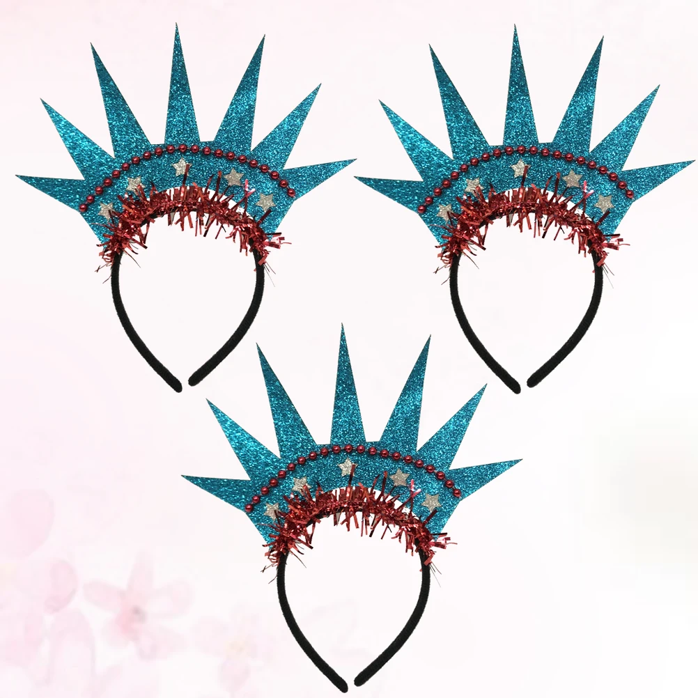 

3 шт. повязка на голову из материала премиум-класса, легкая статуя Свободы, дизайн, вечерние головные уборы, обруч для волос, День независимости