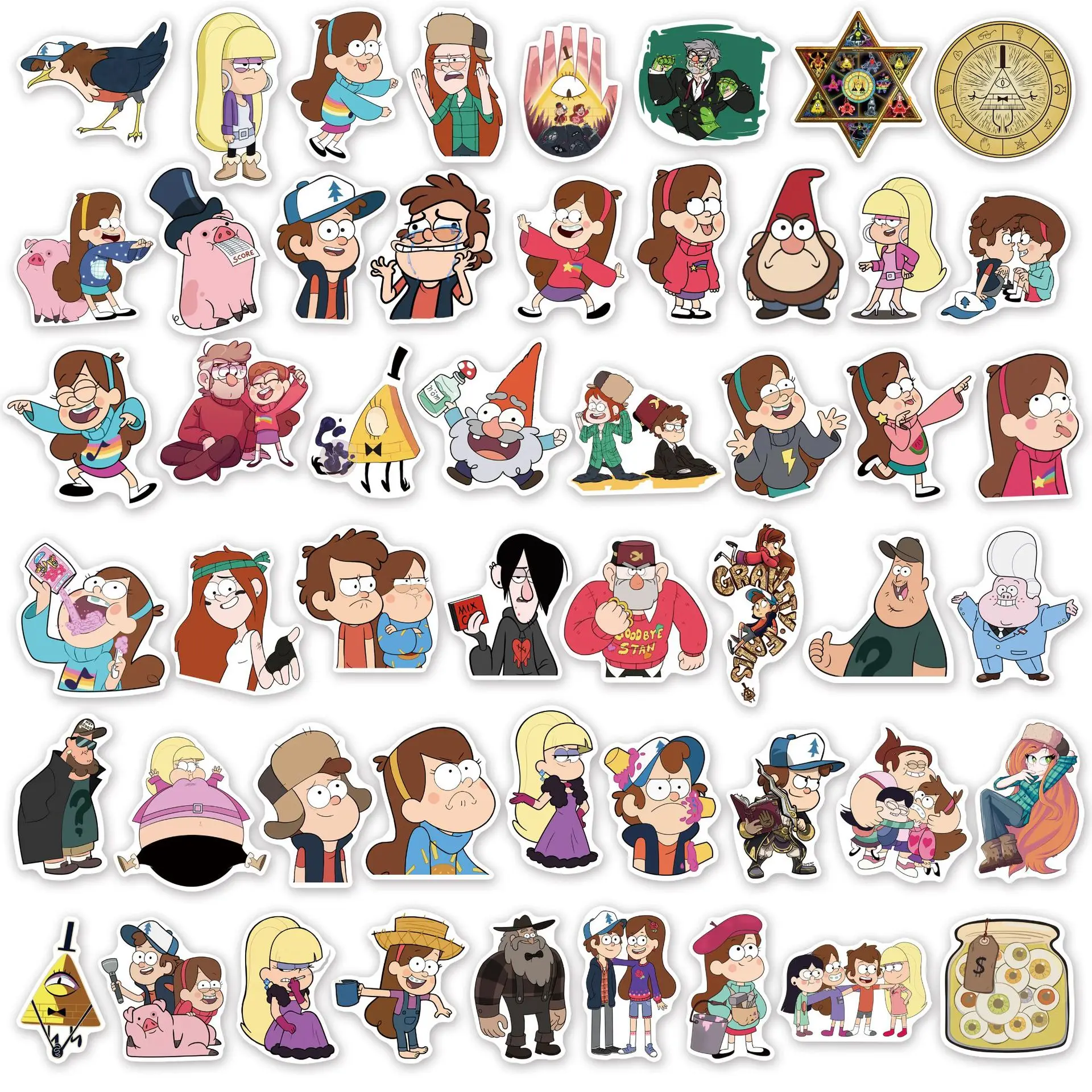 MINISO Gravity Falls Originality Personalized Trunk Car Trolley Case Guitar PVC Sticker