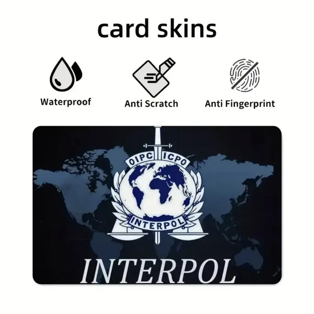 Interpol Decorative Credit Card Sticker Save Shell on Off Ultra Thin No Fade Sticker Skin Cover Film for Debit Credit Bank Card