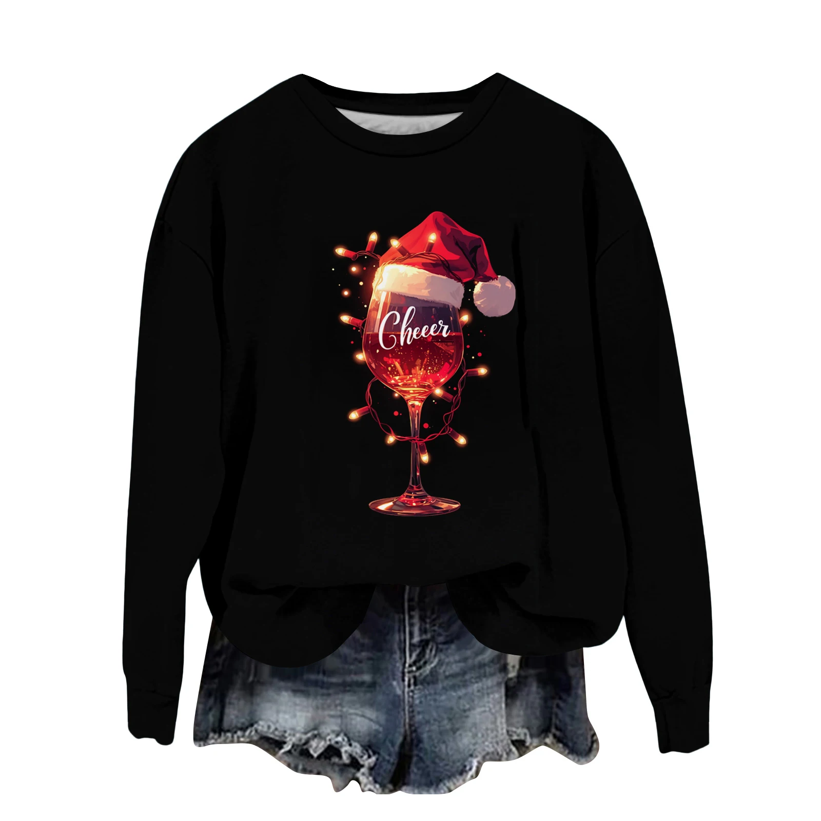 Hauts pour femme mode femme imprimé à manches longues col rond ample sweat haut automne femme vêtements hiver vêtements femme