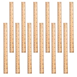 12 Pcs Pattern Ruler Multifunction Wooden Drafting Ruler Child Multi-function Straight School Accessory