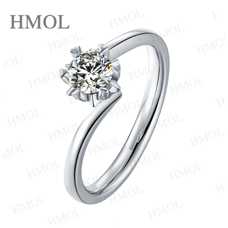 

Twisted Snowflake Moissanite Ring Vintage Inspired Design with Round Cut VVS1 Stone 925 Sterling Silver Winter Wedding Ring