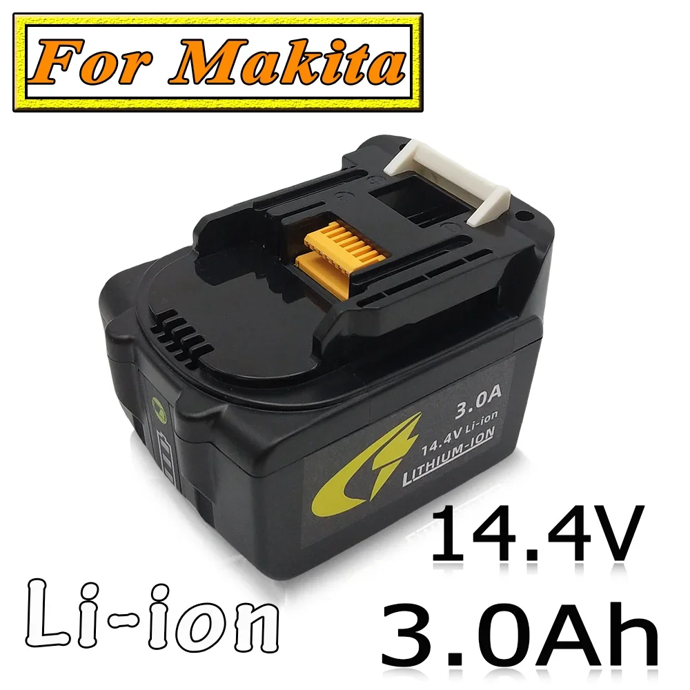 

For Makita 14.4V Power Tools 3.0Ah Batteries BL1460 BL1430 1415 194066-1 For Makita 14.4V 3000mAh Rechargeable Li-ion Battery